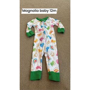 Magnolia Baby 12m My Lucky Charm zipper Pajamas